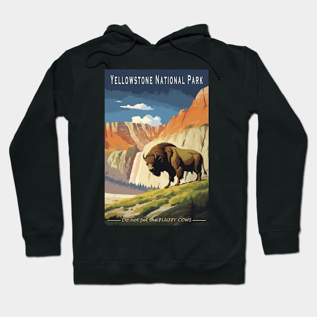 Yellowstone National Park Vintage Poster Hoodie by GreenMary Design